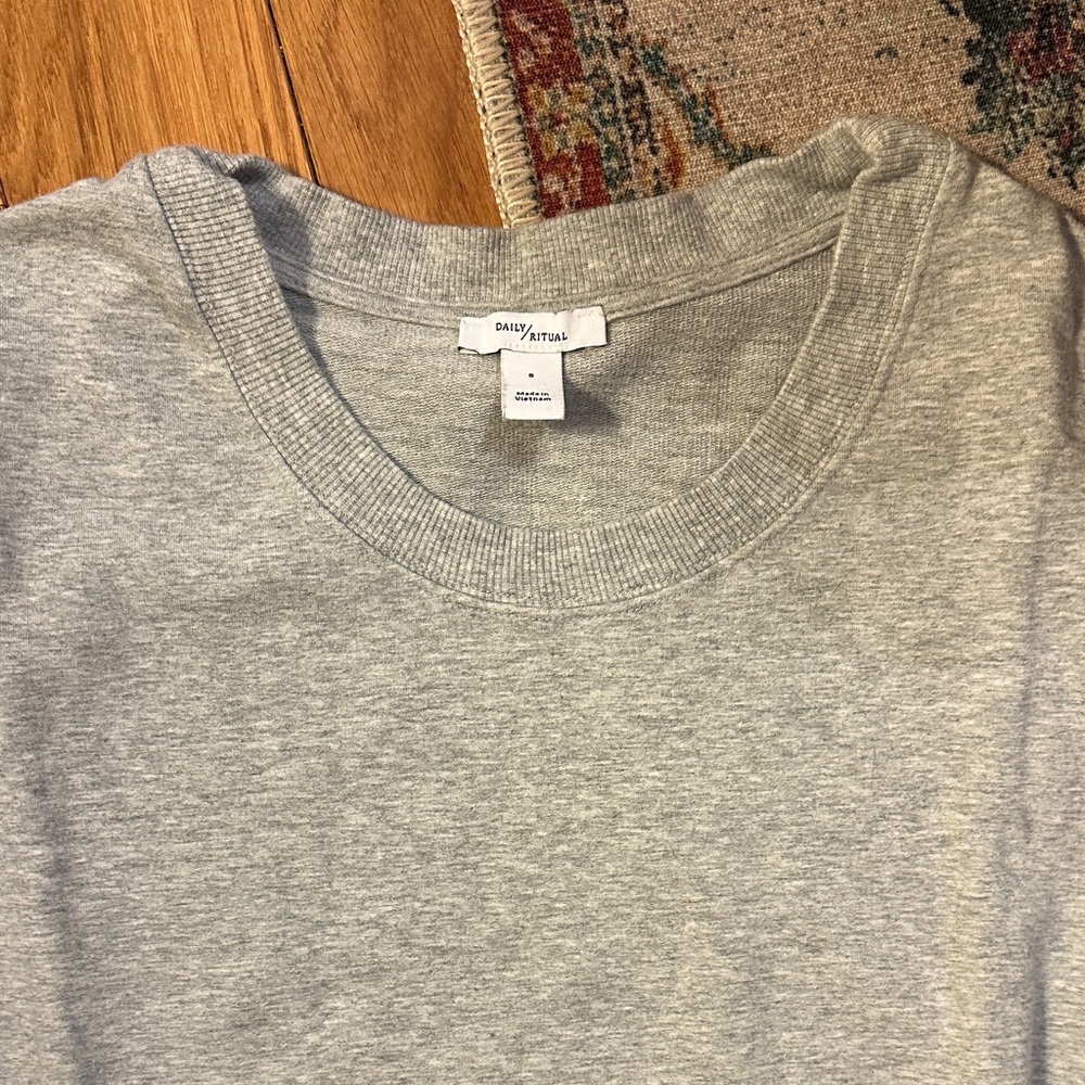 Daily Ritual Light Gray Crewneck Sweater - Picture 7 of 7